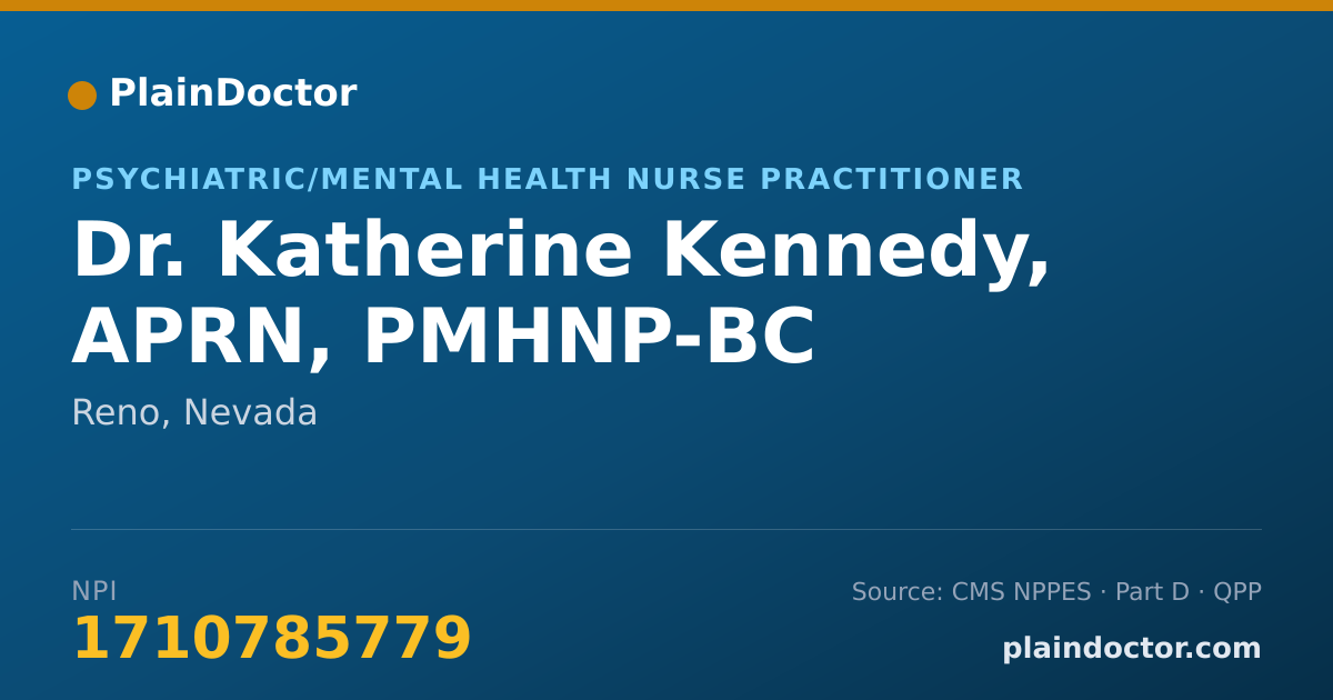 Shareable card for Katherine Kennedy, APRN, PMHNP-BC - Psychiatric/Mental Health Nurse Practitioner, Reno, NV