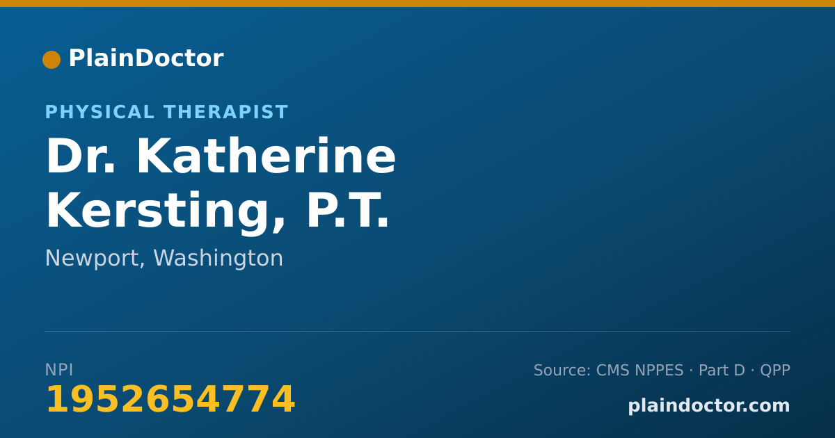 Shareable card for Katherine Kersting, P.T. - Physical Therapist, Newport, WA
