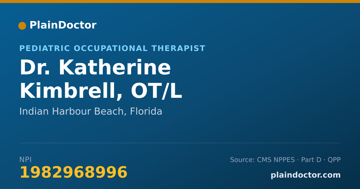 Shareable card for Katherine Kimbrell, OT/L - Pediatric Occupational Therapist, Indian Harbour Beach, FL