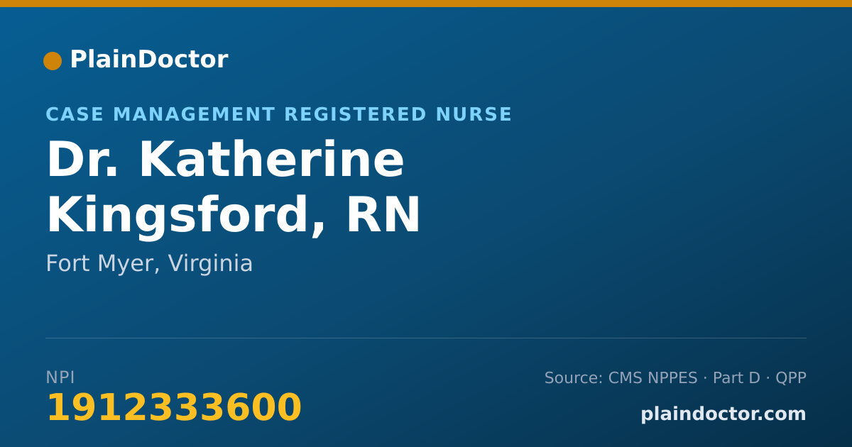 Shareable card for Katherine Kingsford, RN - Case Management Registered Nurse, Fort Myer, VA