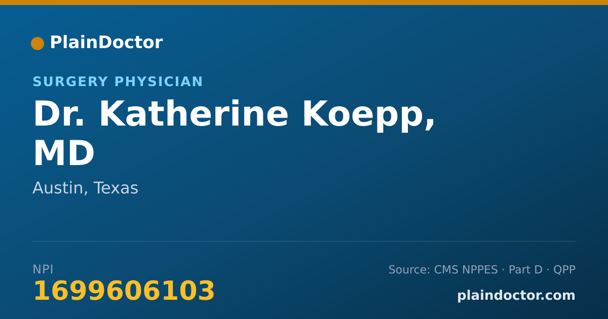 Shareable card for Katherine Koepp, MD - Surgery Physician, Austin, TX