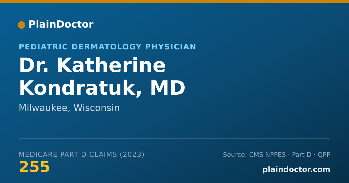 Shareable card for Katherine Kondratuk, MD - Pediatric Dermatology Physician, Milwaukee, WI