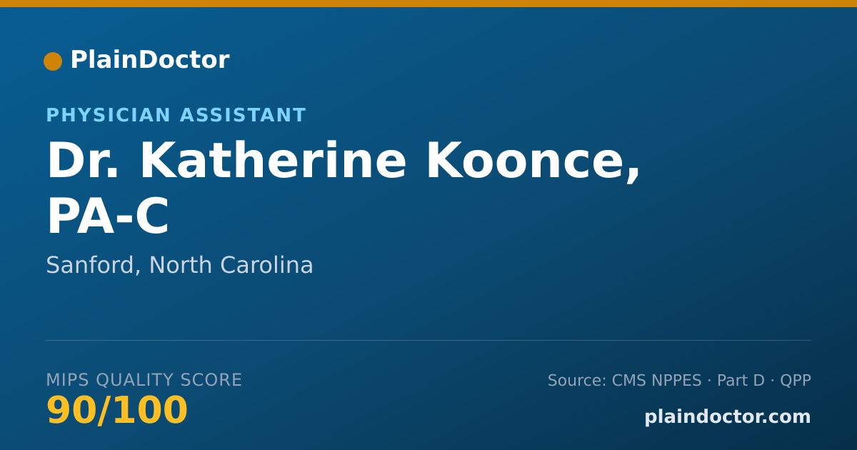 Shareable card for Katherine Koonce, PA-C - Physician Assistant, Sanford, NC