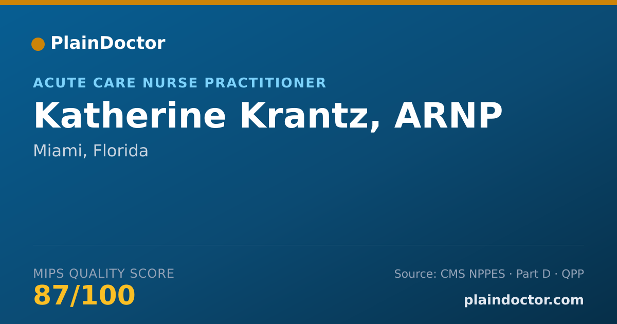 Shareable card for Katherine Krantz, ARNP - Adult Health Nurse Practitioner, Miami, FL