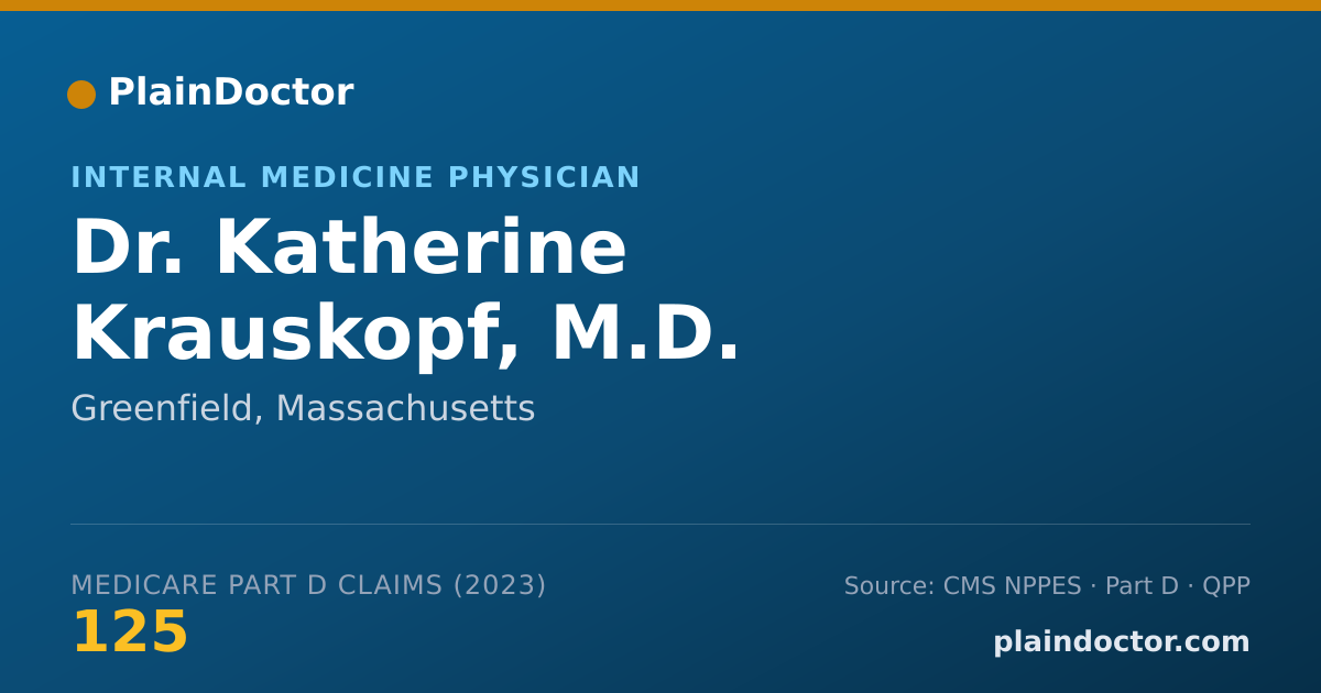 Shareable card for Katherine Krauskopf, M.D. - Internal Medicine Physician, Greenfield, MA
