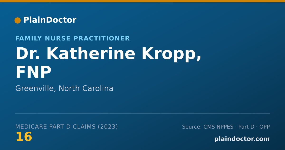 Shareable card for Katherine Kropp, FNP - Family Nurse Practitioner, Greenville, NC
