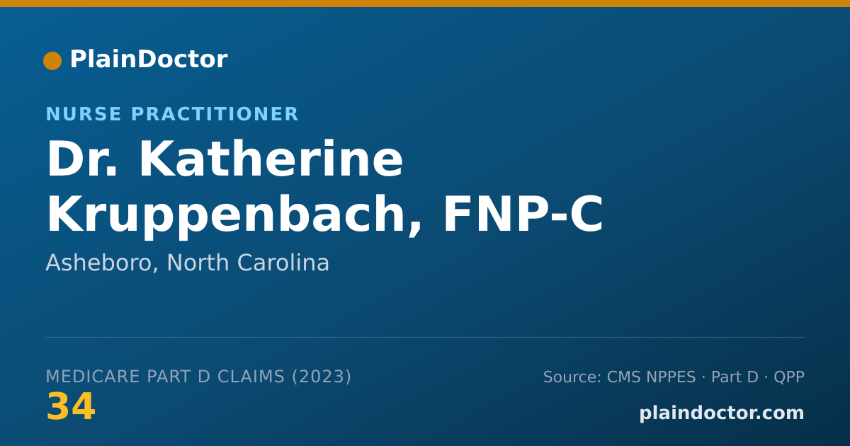 Shareable card for Katherine Kruppenbach, FNP-C - Nurse Practitioner, Asheboro, NC