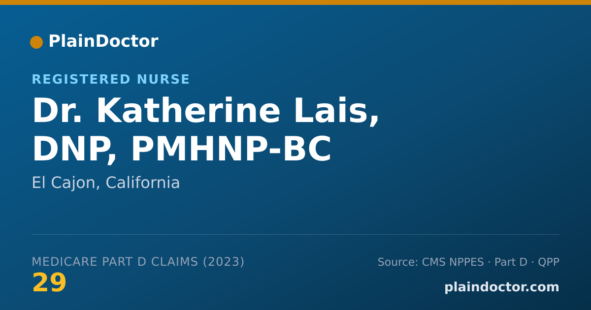 Shareable card for Katherine Lais, DNP, PMHNP-BC - Registered Nurse, El Cajon, CA