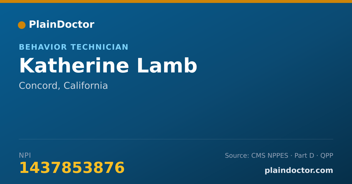 Shareable card for Katherine Lamb - Behavior Technician, Concord, CA