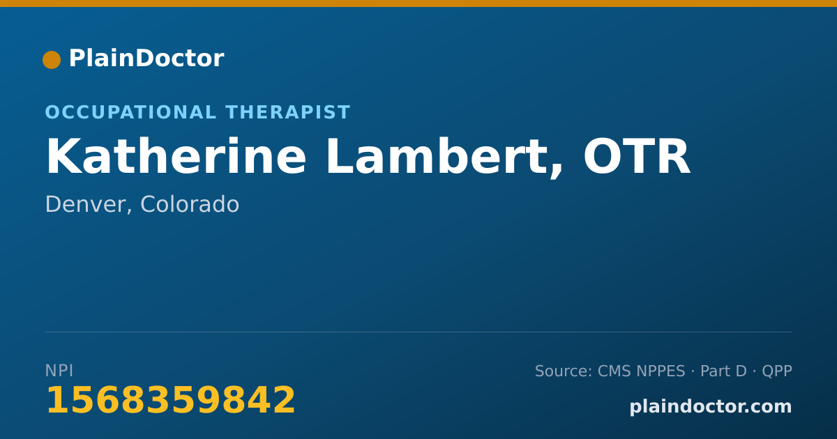 Shareable card for Katherine Lambert, OTR - Occupational Therapist, Denver, CO