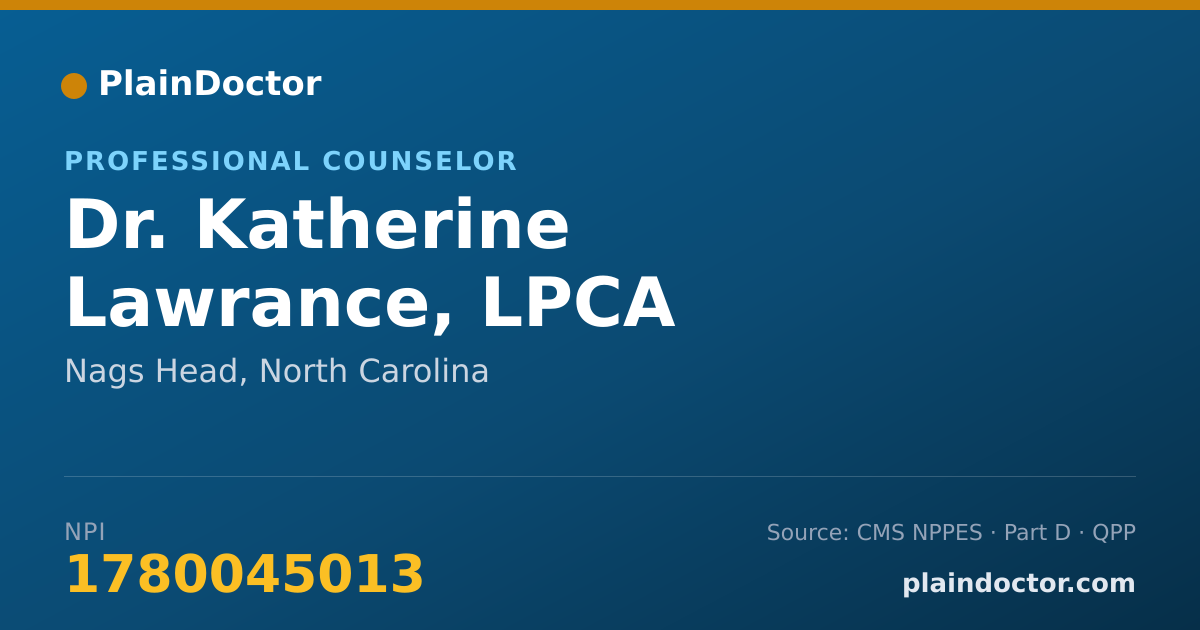 Shareable card for Katherine Lawrance, LPCA - Professional Counselor, Nags Head, NC