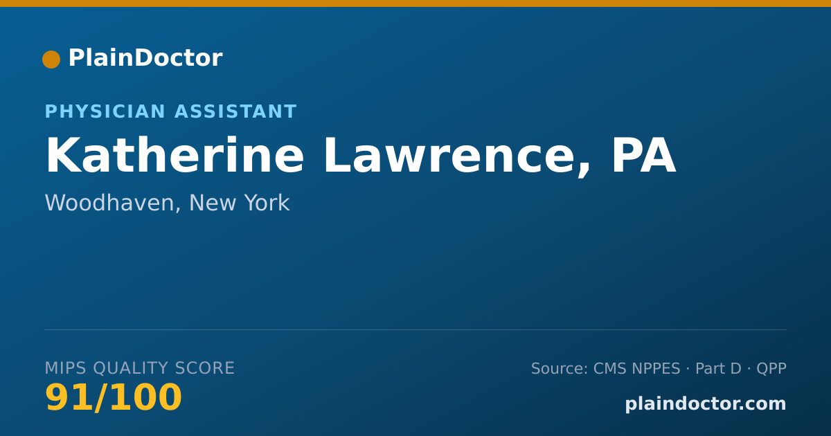 Shareable card for Katherine Lawrence, PA - Physician Assistant, Woodhaven, NY