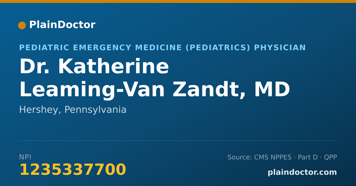 Shareable card for Katherine Leaming-Van Zandt, MD - Pediatric Emergency Medicine (Pediatrics) Physician, Hershey, PA