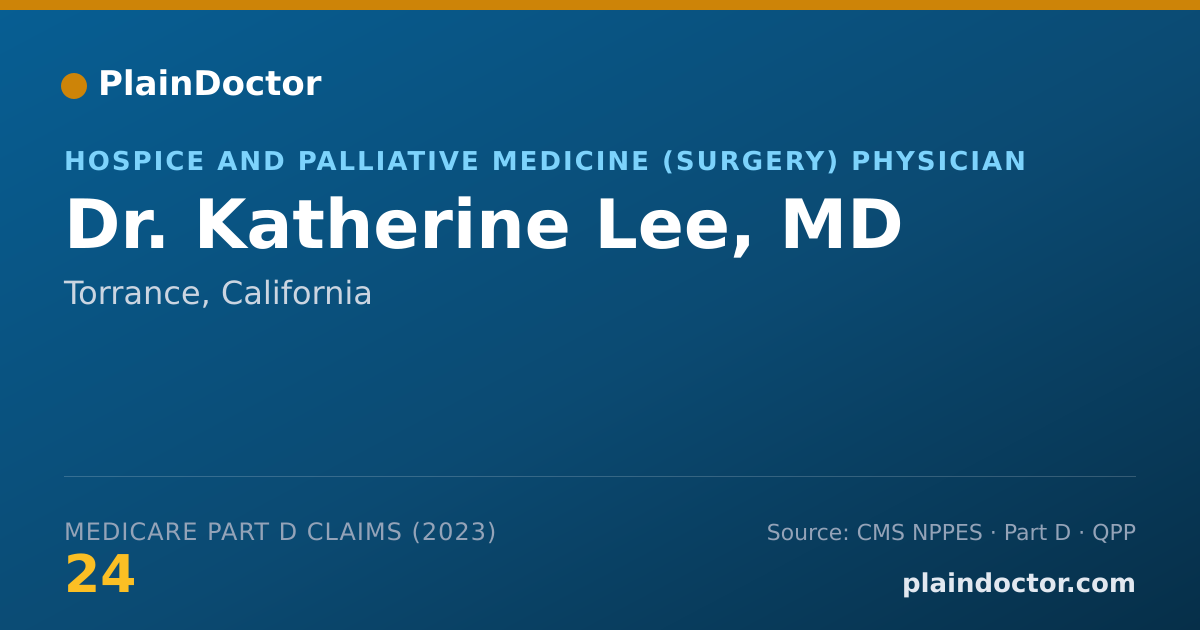 Shareable card for Katherine Lee, MD - Hospice and Palliative Medicine (Surgery) Physician, Torrance, CA