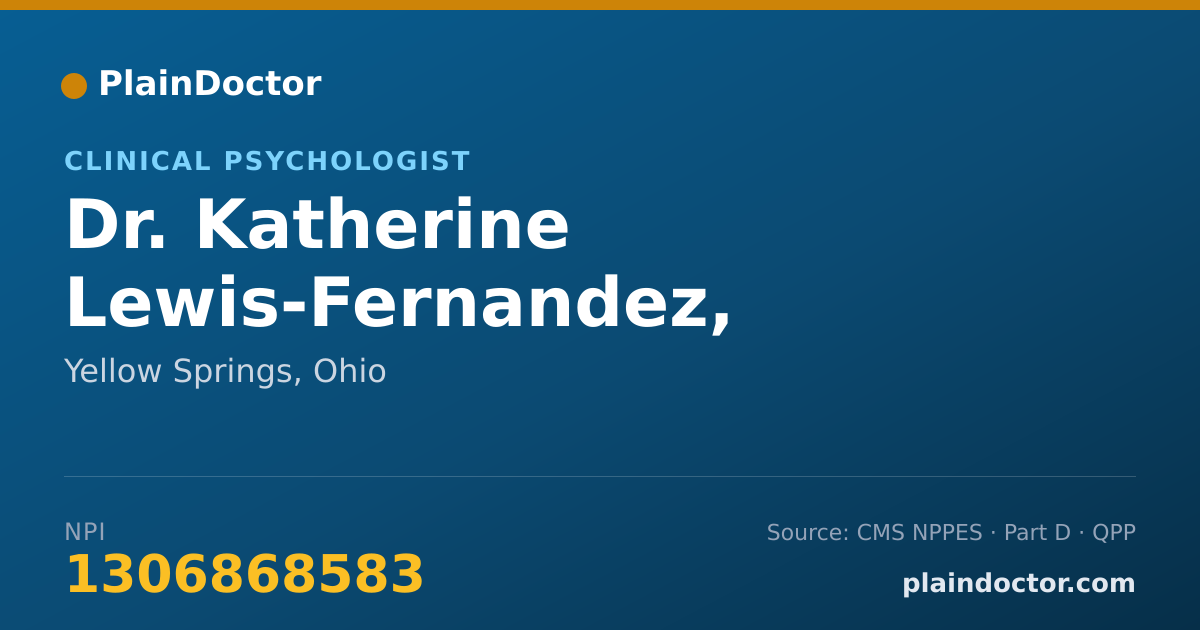 Shareable card for Katherine Lewis-Fernandez, PSY.D. - Clinical Psychologist, Yellow Springs, OH