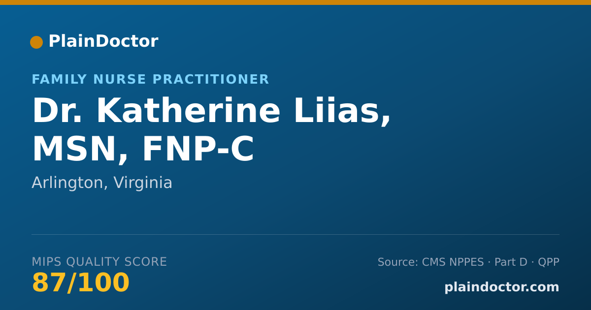 Shareable card for Katherine Liias, MSN, FNP-C - Family Nurse Practitioner, Arlington, VA