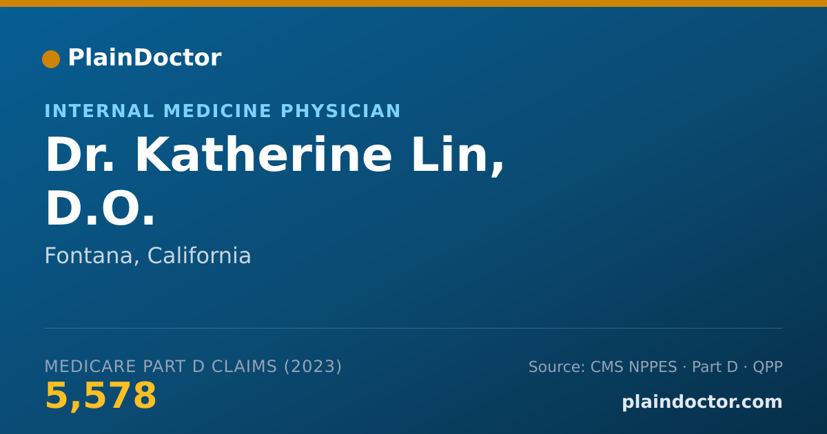 Shareable card for Katherine Lin, D.O. - Internal Medicine Physician, Fontana, CA