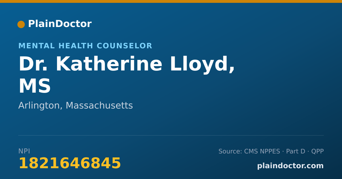 Shareable card for Katherine Lloyd, MS - Mental Health Counselor, Arlington, MA