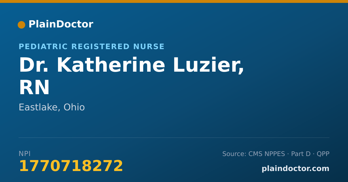Shareable card for Katherine Luzier, RN - Pediatric Registered Nurse, Eastlake, OH
