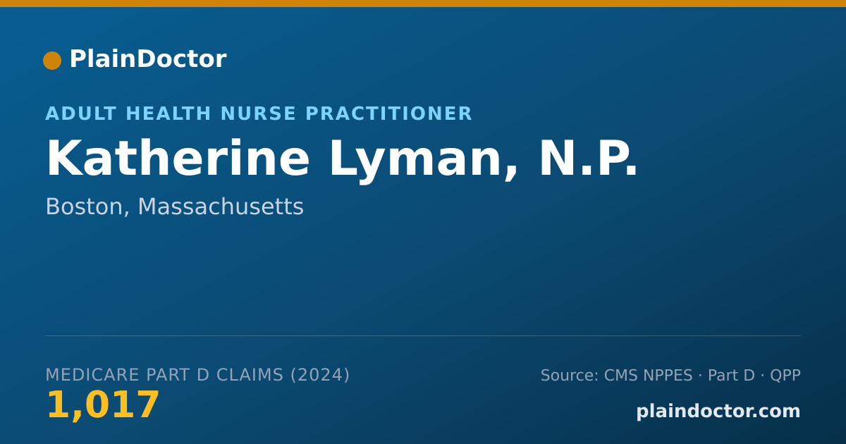 Shareable card for Katherine Lyman, N.P. - Adult Health Nurse Practitioner, Boston, MA
