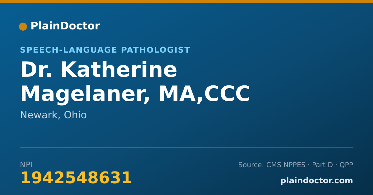 Shareable card for Katherine Magelaner, MA,CCC - Speech-Language Pathologist, Newark, OH