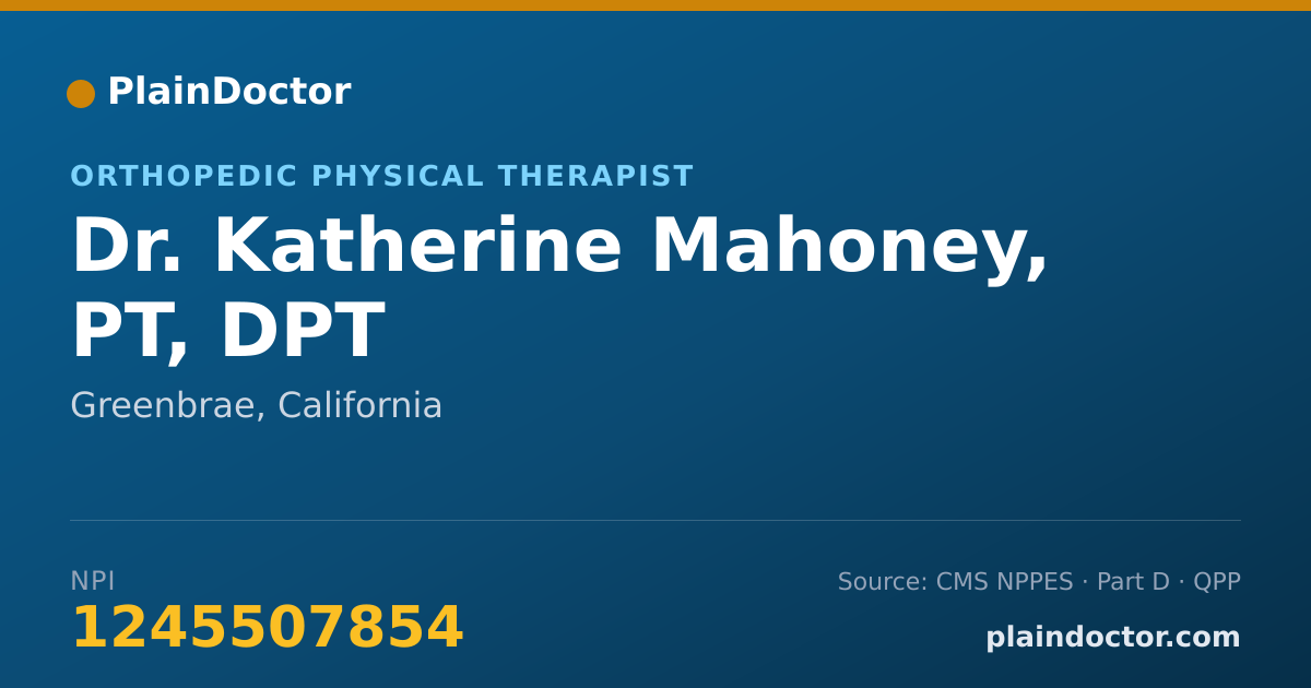 Shareable card for Katherine Mahoney, PT, DPT - Orthopedic Physical Therapist, Greenbrae, CA