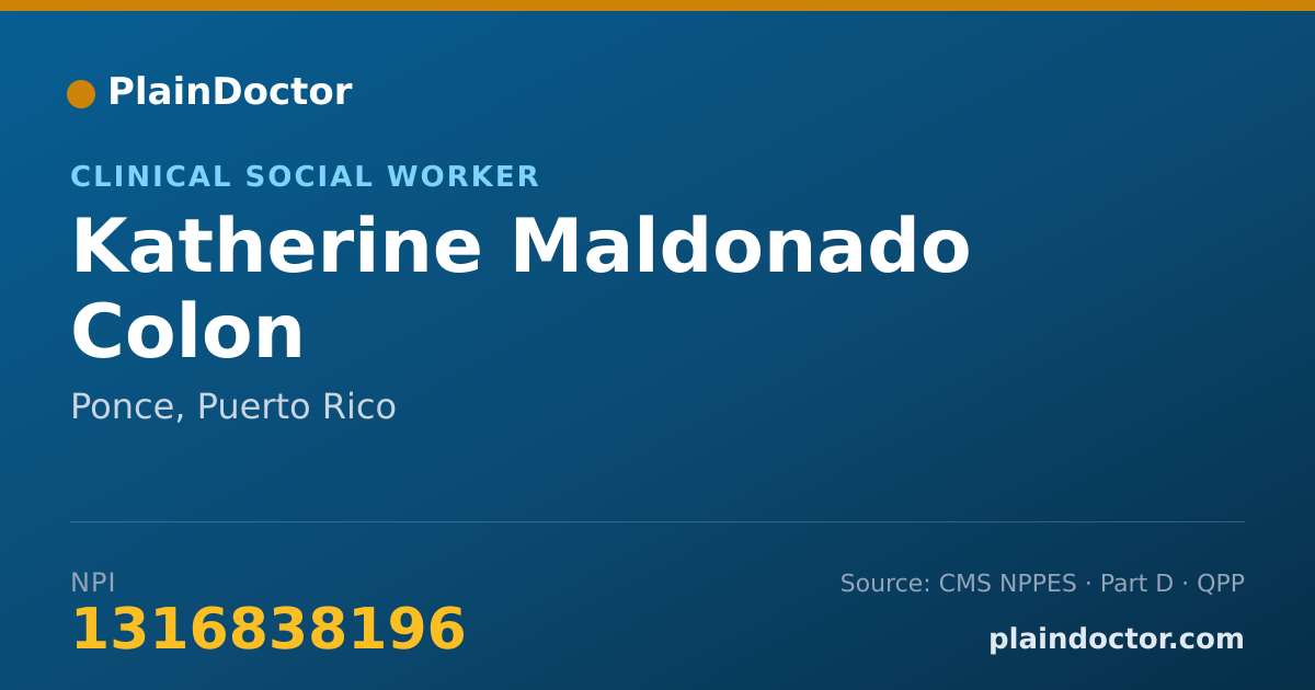 Shareable card for Katherine Maldonado Colon - Clinical Social Worker, Ponce, PR