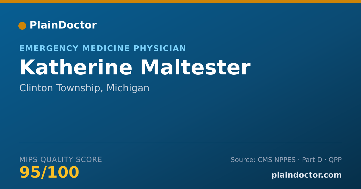 Shareable card for Katherine Maltester - Emergency Medicine Physician, Clinton Township, MI