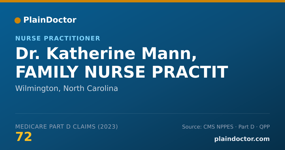 Shareable card for Katherine Mann, FAMILY NURSE PRACTIT - Nurse Practitioner, Wilmington, NC