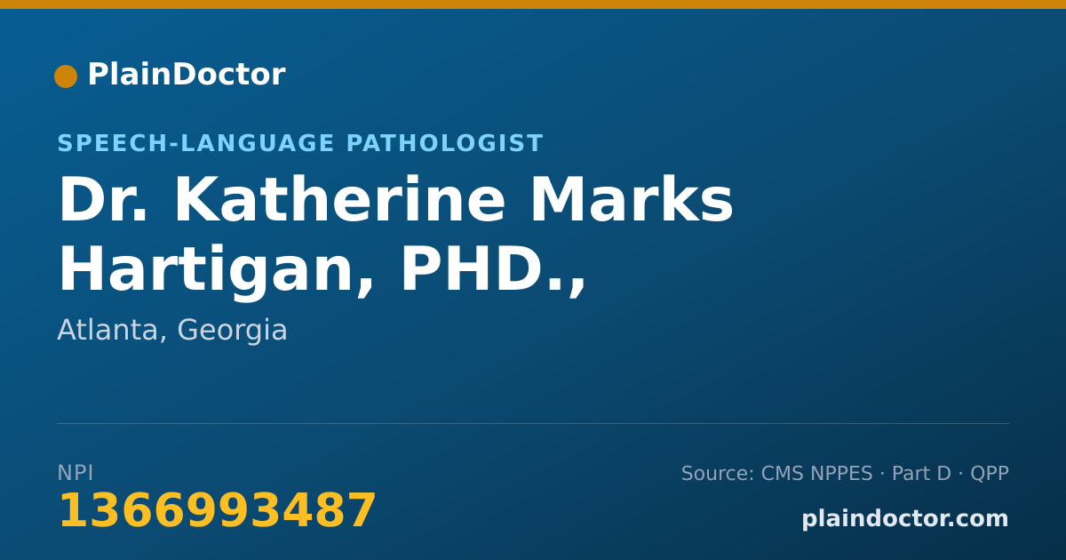 Shareable card for Katherine Marks Hartigan, PHD., CCC-SLP - Speech-Language Pathologist, Atlanta, GA