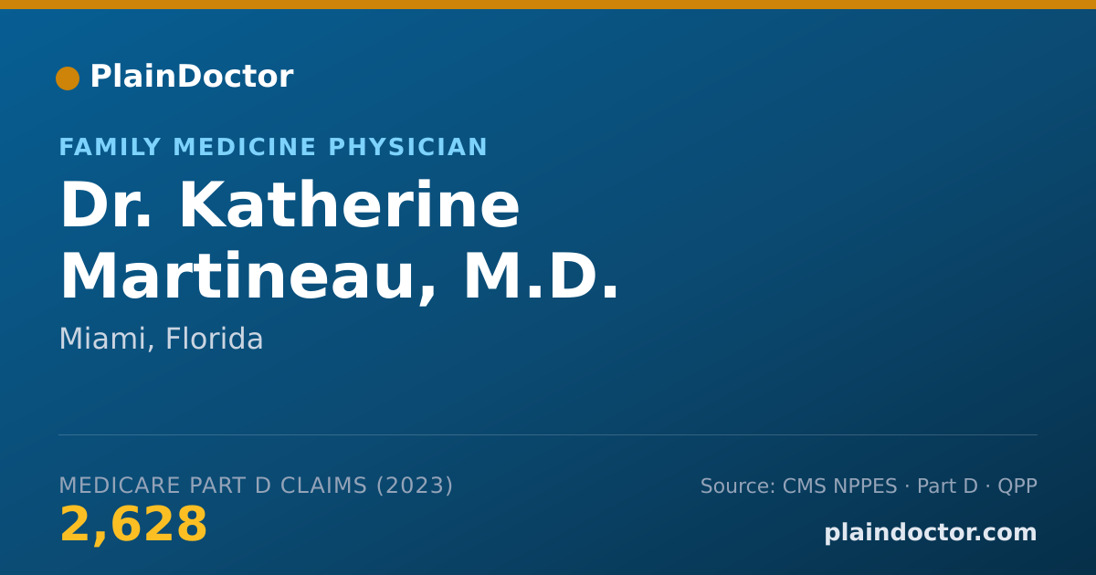 Shareable card for Katherine Martineau, M.D. - Family Medicine Physician, Miami, FL