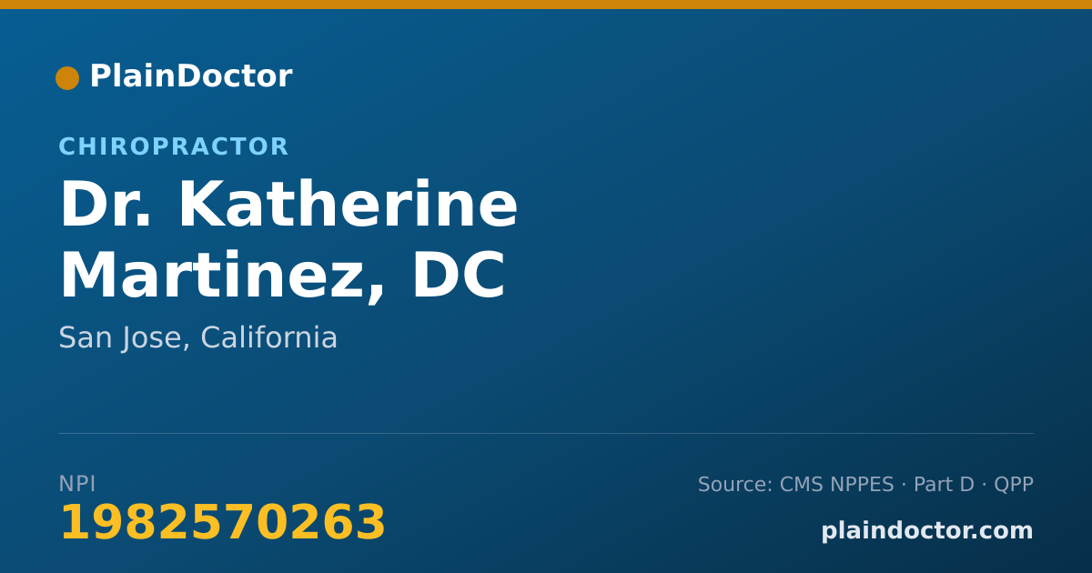 Shareable card for Katherine Martinez, DC - Chiropractor, San Jose, CA
