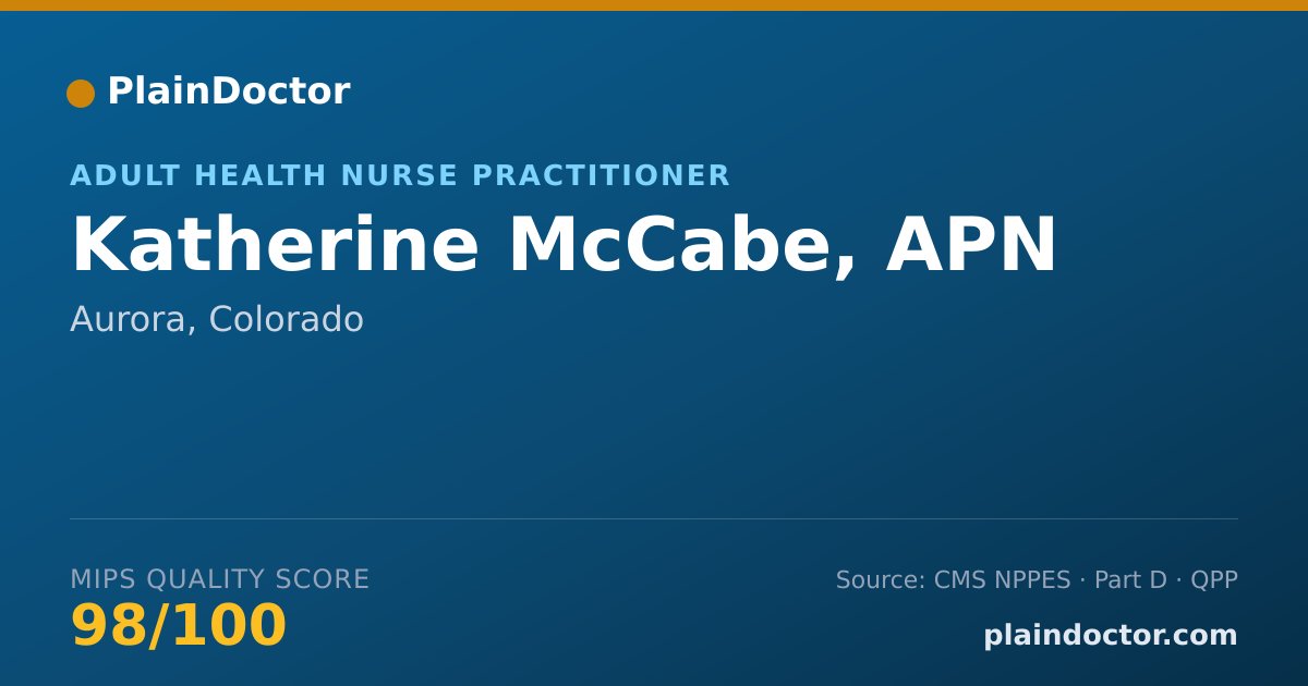 Shareable card for Katherine McCabe, APN - Acute Care Nurse Practitioner, Aurora, CO
