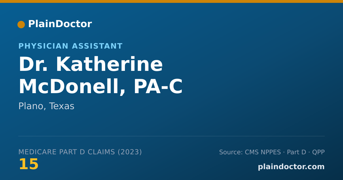 Shareable card for Katherine McDonell, PA-C - Physician Assistant, Plano, TX