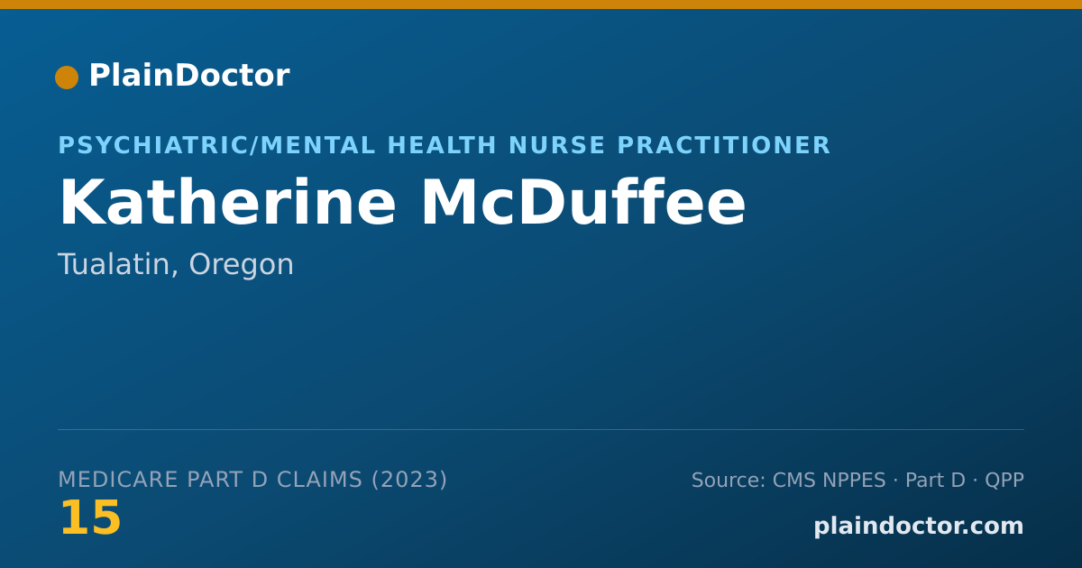 Shareable card for Katherine McDuffee - Psychiatric/Mental Health Nurse Practitioner, Tualatin, OR