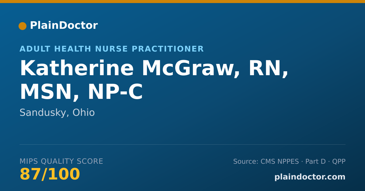Shareable card for Katherine McGraw, RN, MSN, NP-C - Adult Health Nurse Practitioner, Sandusky, OH