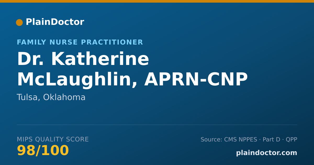 Shareable card for Katherine McLaughlin, APRN-CNP - Family Nurse Practitioner, Tulsa, OK