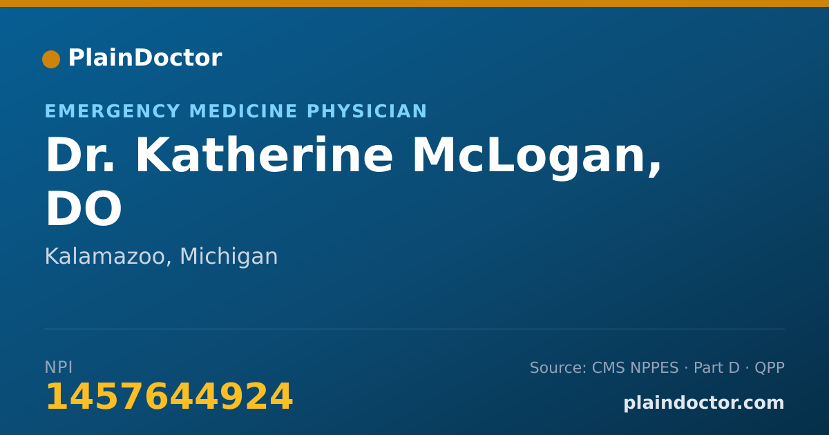 Shareable card for Katherine McLogan, DO - Emergency Medicine Physician, Kalamazoo, MI