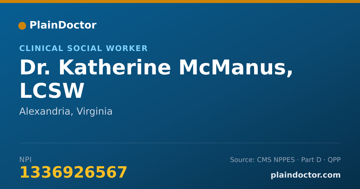 Shareable card for Katherine McManus, LCSW - Clinical Social Worker, Alexandria, VA