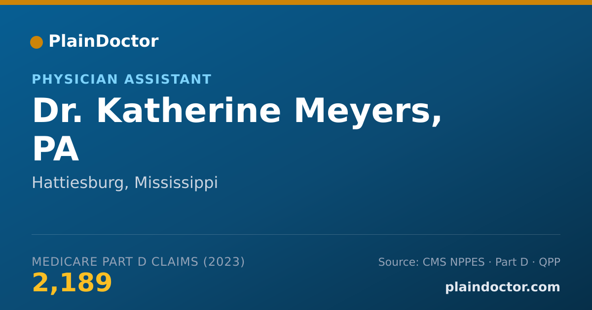 Shareable card for Katherine Meyers, PA - Physician Assistant, Hattiesburg, MS