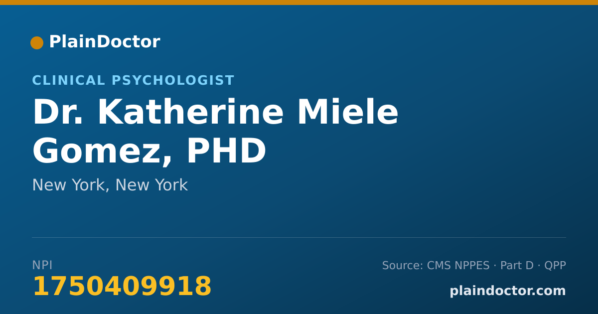 Shareable card for Katherine Miele Gomez, PHD - Clinical Psychologist, New York, NY