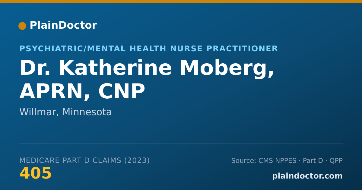 Shareable card for Katherine Moberg, APRN, CNP - Psychiatric/Mental Health Nurse Practitioner, Willmar, MN