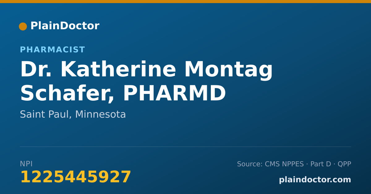 Shareable card for Katherine Montag Schafer, PHARMD - Pharmacist, Saint Paul, MN