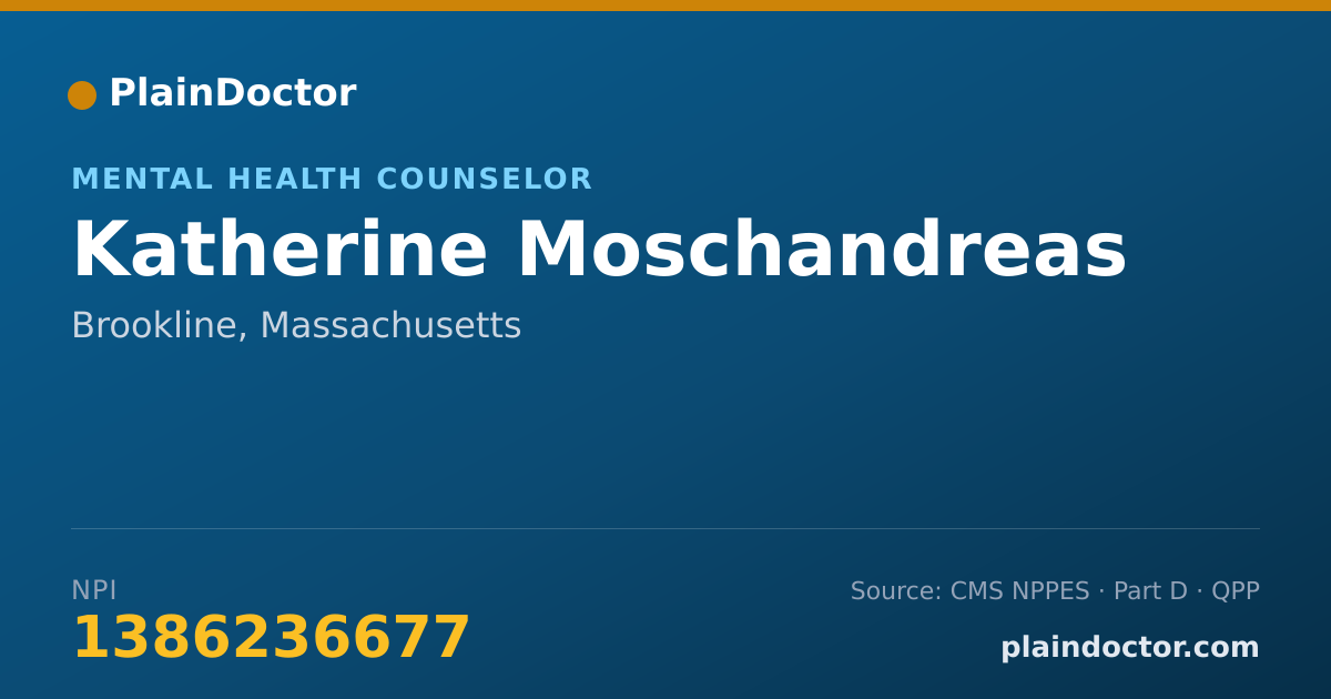 Shareable card for Katherine Moschandreas - Mental Health Counselor, Brookline, MA