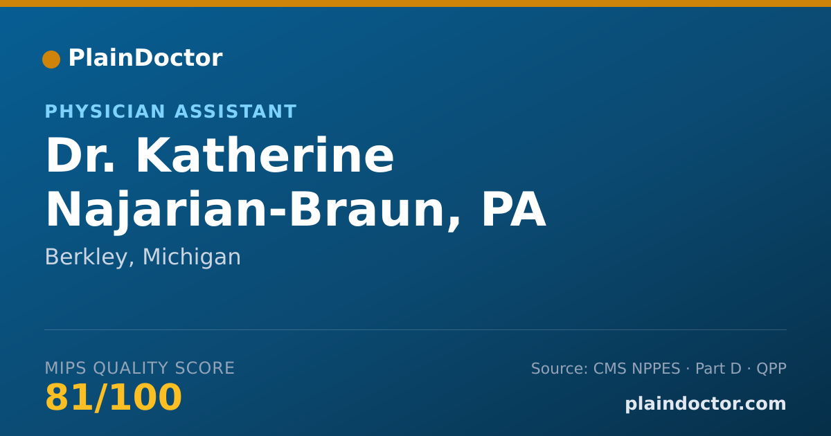 Shareable card for Katherine Najarian-Braun, PA - Physician Assistant, Berkley, MI