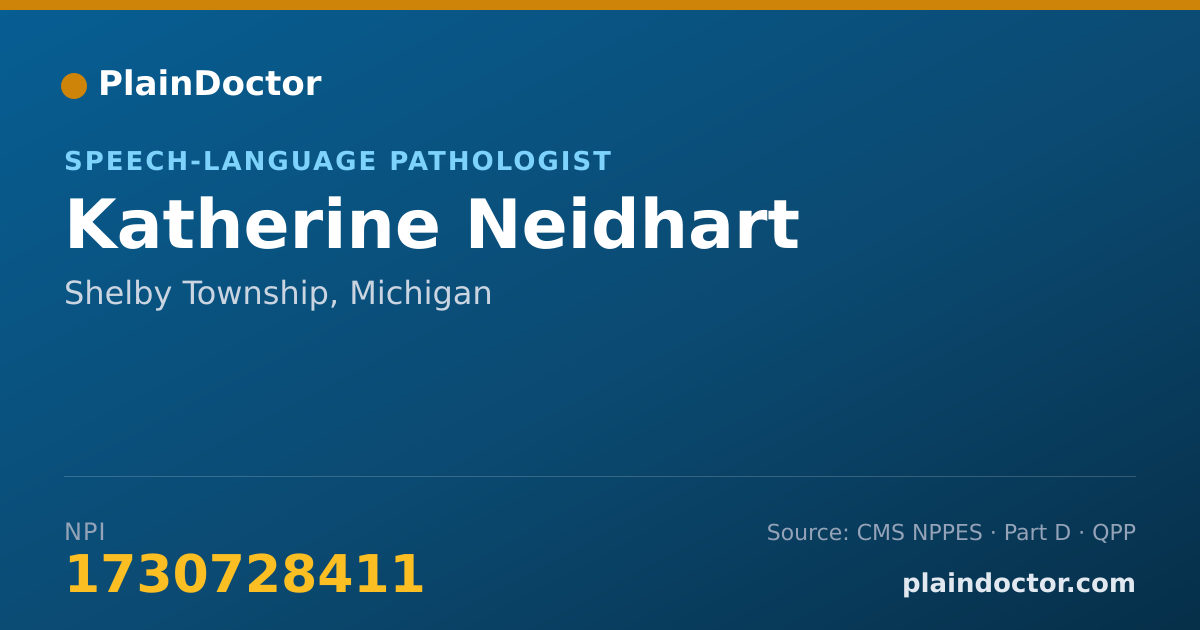 Shareable card for Katherine Neidhart - Speech-Language Pathologist, Shelby Township, MI