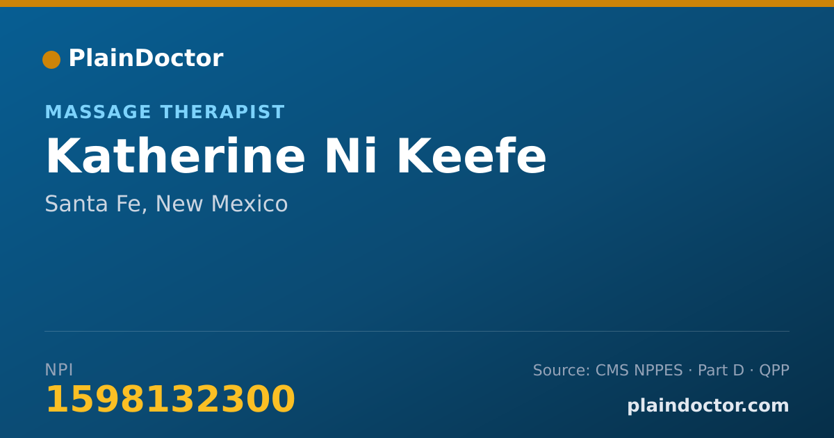 Shareable card for Katherine Ni Keefe - Massage Therapist, Santa Fe, NM