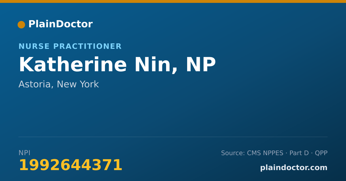 Shareable card for Katherine Nin, NP - Nurse Practitioner, Astoria, NY