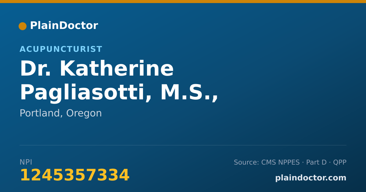Shareable card for Katherine Pagliasotti, M.S., L.AC - Acupuncturist, Portland, OR