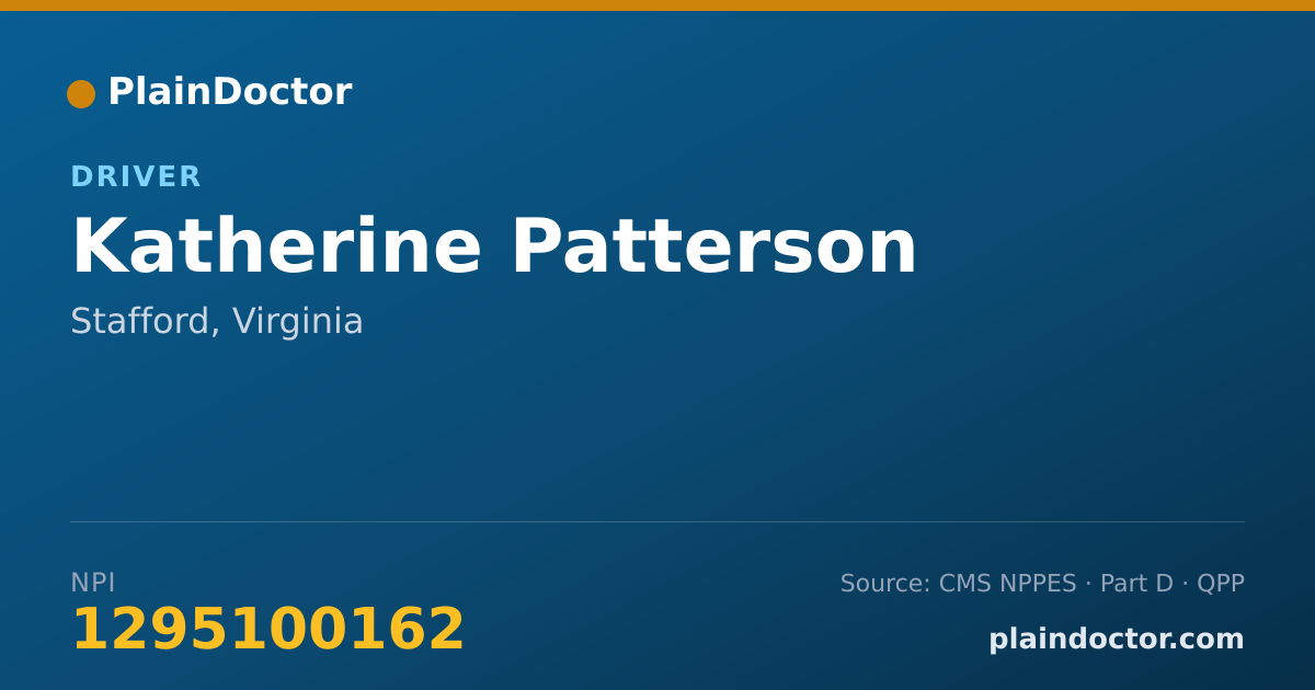 Shareable card for Katherine Patterson - Driver, Stafford, VA